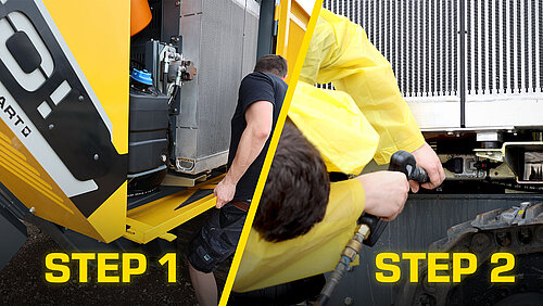 Engine compartment cleaning
