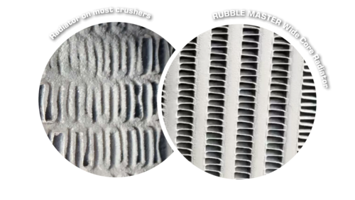 normal radiator vs. wide-core radiator 